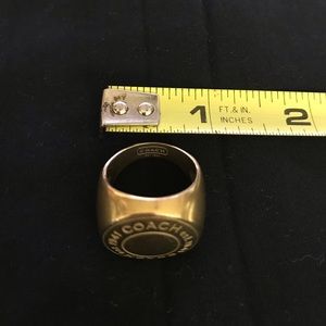 COACH Matte Gold Signature Medallion Ring!